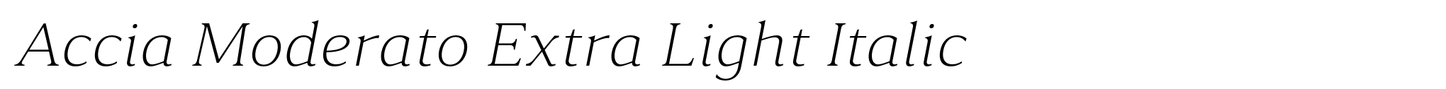 Accia Moderato Extra Light Italic image
